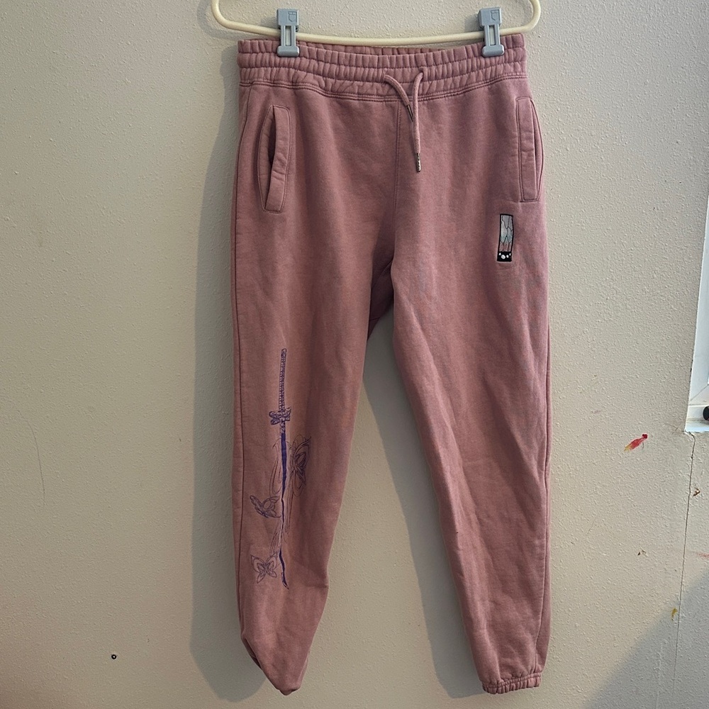 Demon slayer Mauve Pink Graphic Jogger sweat Pants